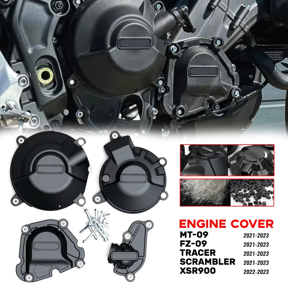 

Защитная крышка двигателя мотоцикла для Yamaha MT-09 FZ-09 TRACER и SCRAMBLER XSR900 2021-2023