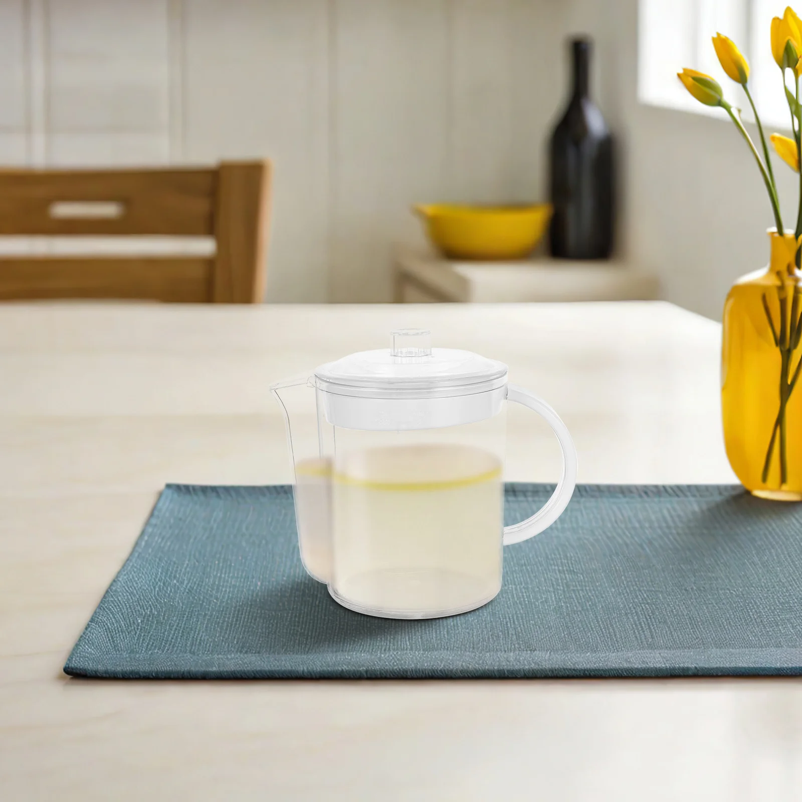 

1Pcs Grease Cup 1500Ml Grease Separator Premium Kitchen Strainer Filter Measuring Cup Microwave Safe for Home Restaurant