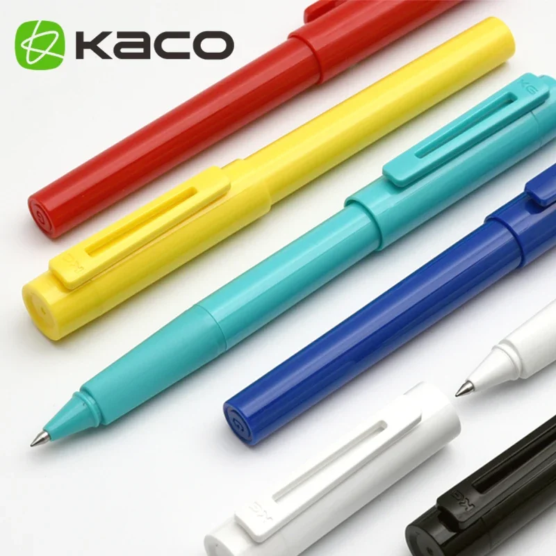 1PC Kaco Sky Hollow Clip Roller Ball Pen 0.5mm Smooth Writing Ballpoint Pens 6 Colors for Choose School and Office Supplies