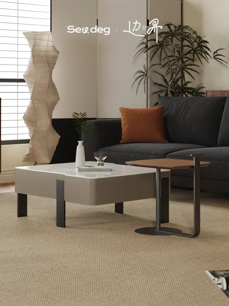 

Журнальный столик TAO для гостиной: простой, современный, креативный, раздвижной, из седельной кожи