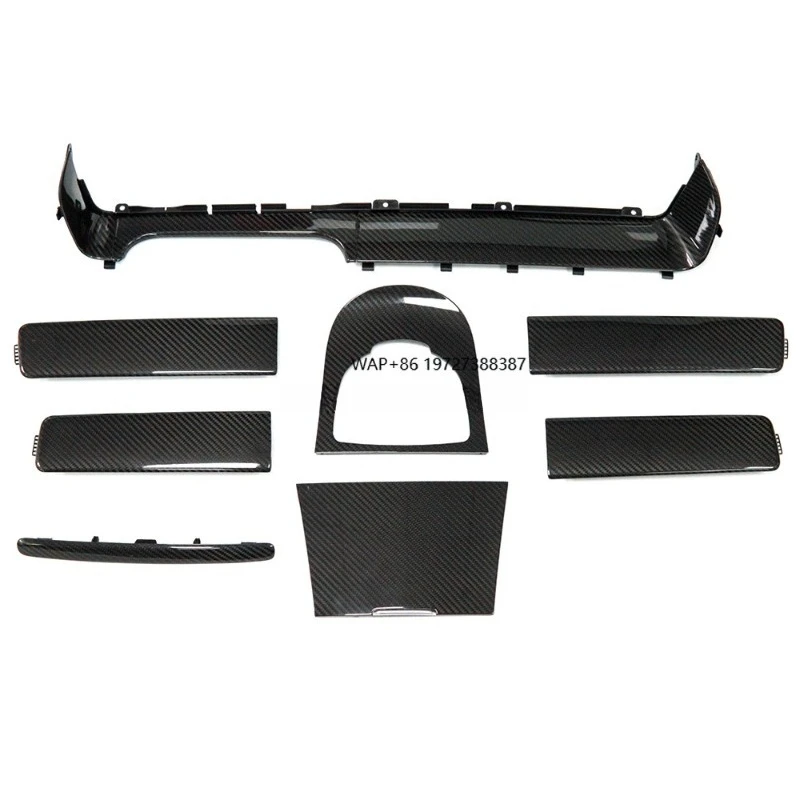 8PCS Dry Carbon Fiber Interior Trim Set for G-Class W464 W465 G63 G500 Center Console Door Handle Covers LHD