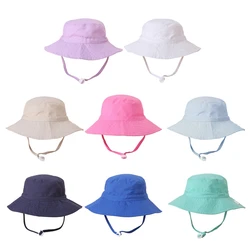 Children Sun Protection Cap Kids Bucket Hats Summer UV Protection Beach Sun Hat Kids Boy Girl Travel Adjustable Wide Brim Cap