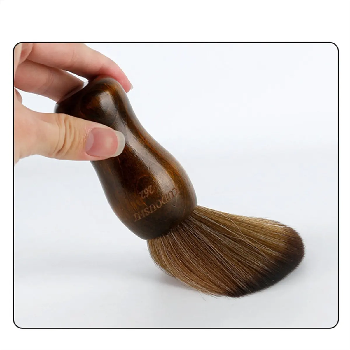 A85P Anti-Static Solid Wood Cleaning Brush for Vinyl LP CD Turntable, Computer Keyboard Dustproof Soft Fur Sweep Accessories