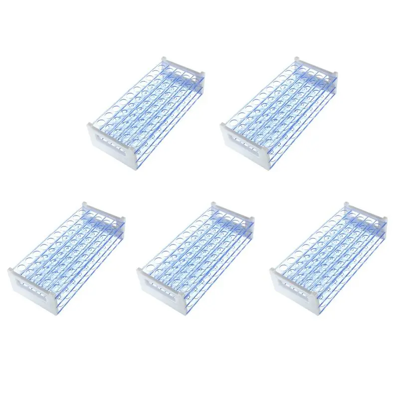 A95G 5X Plastic Test Tube Stand Bracket Rack For 12-13MM Test Tubes 50 Hole Positions