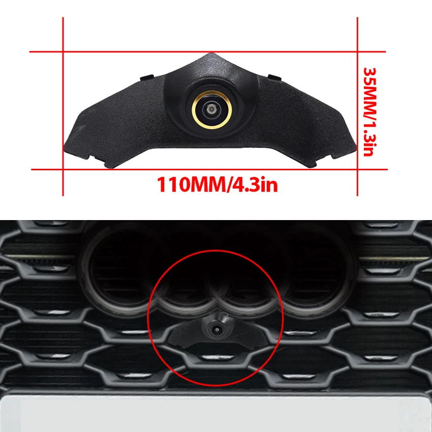 AHD 1080P Golden Fisheye Lens Vehicle Parking Car Camera Positive Logo Camera For Audi Q3 Sportback F3 MK2 2018 2019 2020 2021