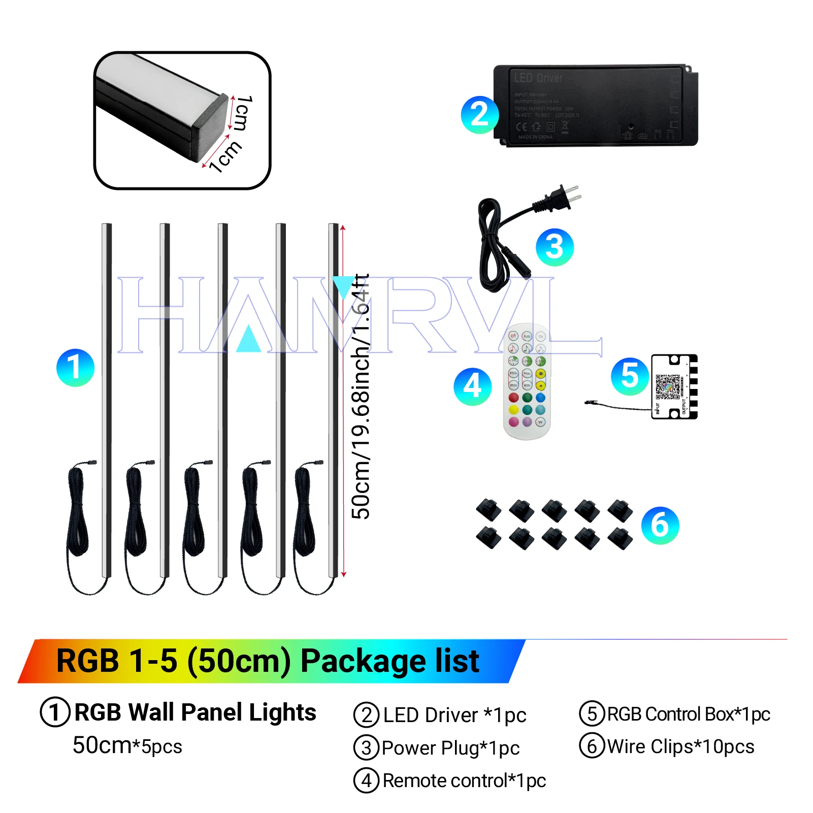 RGB+IC Slimme Inbouwverlichtingsset Houten Wandpaneelverlichting voor Akoestische Panelen, Muziek Synchronisatie, Achtervolgings Effecten voor Woonkamer, Gaming, Gym