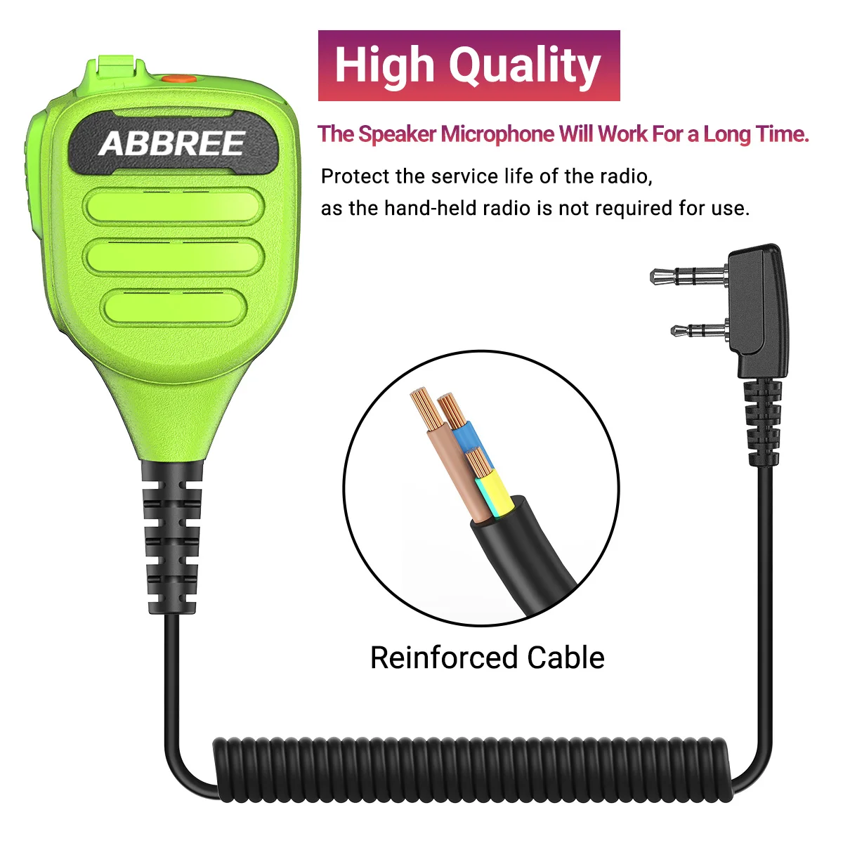 ABBREE AR-850 Walkie Talkie Speaker Mic Dual PTT IP54 Waterproof For BAOFENG UV32 UV-21PRO BF-888S AR-152 UV-5R Ham Radio view 4