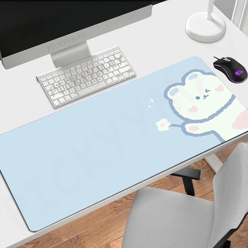 Cute Rabbit Gamer Mousepad Non-Slip Mouse Pad Large Mouse Mat Natural Rubber Desk Rug PC Desk Mats Design Mousepads 100x50cm