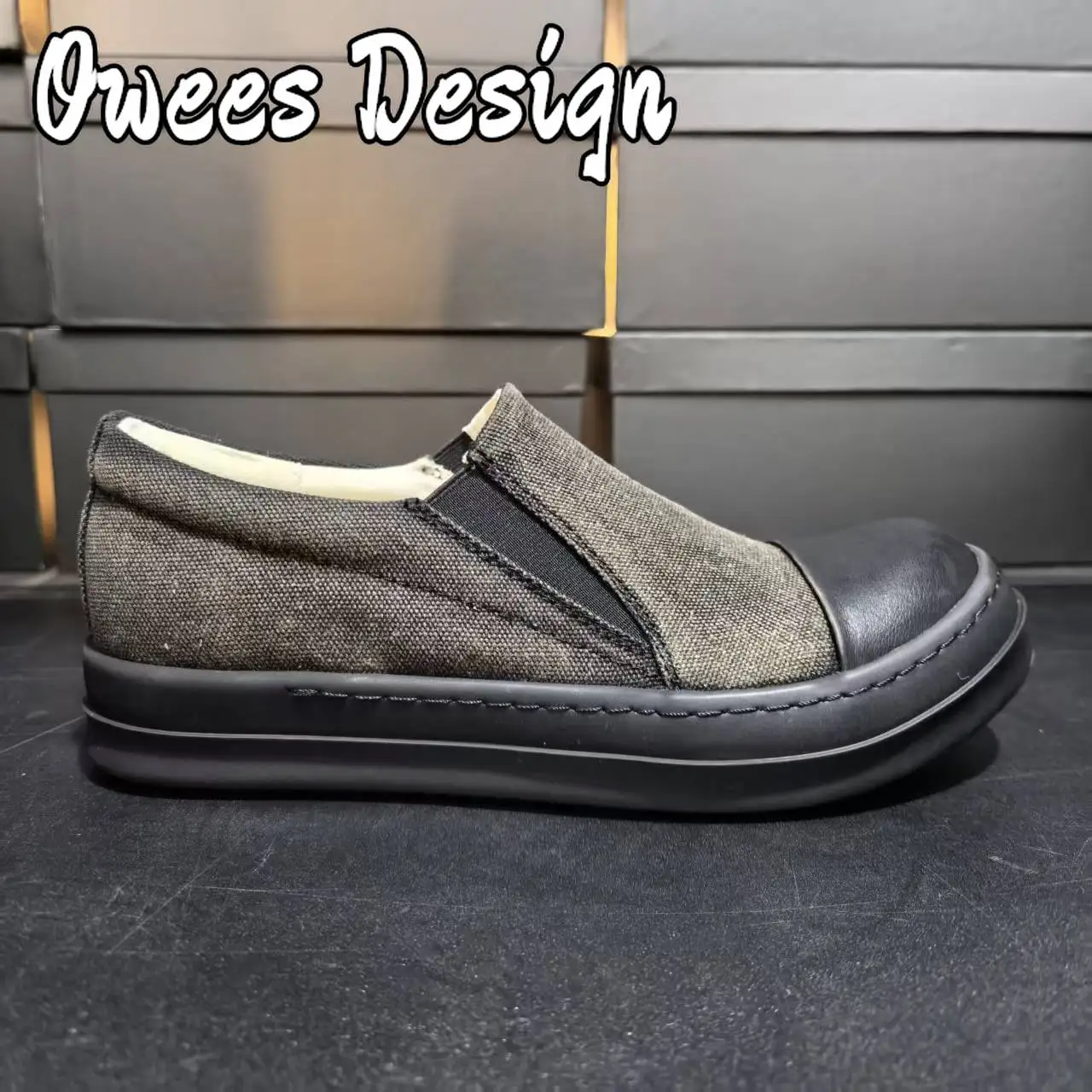 

Rock Vintage Men Canvas Shoes Round Casual Shoes Luxury Trainers Slip on Women Flat Loafers Sneakers Hip-hop Street Dunk Shoes