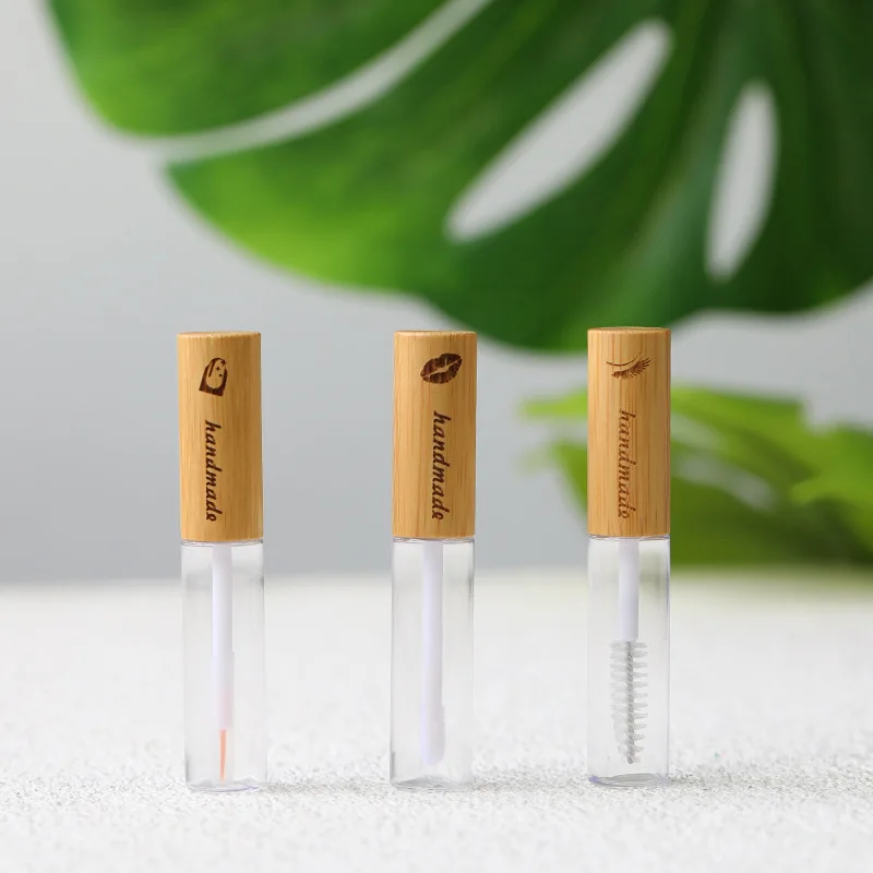 Natural Health Bamboo Lip Gloss Glaze Tube Eyelash Mascara Bottle High-grade Eyeliner Container DIY Nail Edge Oil Empty Tube
