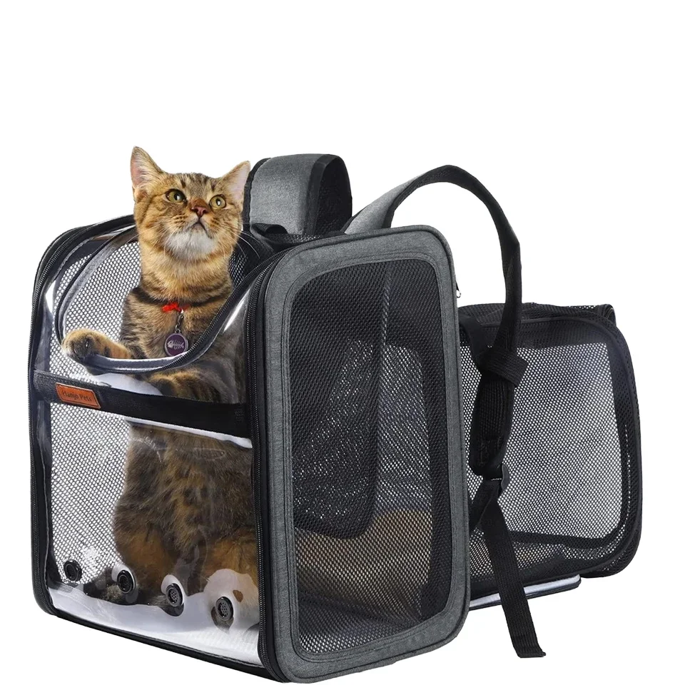 stock storage Fast deliver Pets Cat Backpack Expandable Pet Carrier Airline Approved Dog Backpack  with Cozy Mat Breathable Mesh