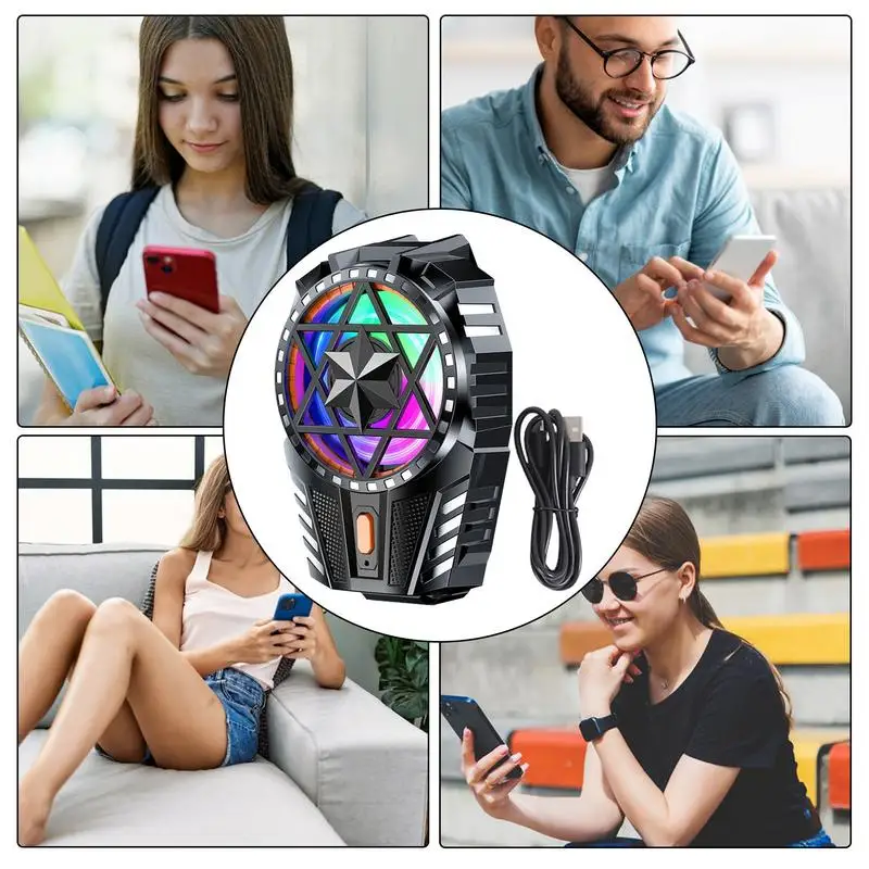 Phone Cooling Fan Rechargeable Mobile Phone Radiator Phone Cooler Fan Low Noise Mobile Game Cooler Cell Phone Fan For Playing