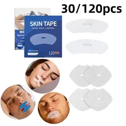 30/120pcs Anti-Snoring Stickers Night Sleep Lip Nose Breathing Improving Patch Mouth Correction Sticker Tape