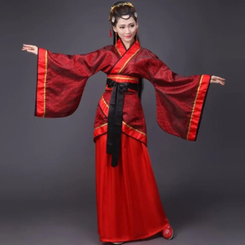 Roupas chinesas apertadas para mulheres, trajes de dança para palco, roupas tradicionais hanfu, performance de ano novo, adulto