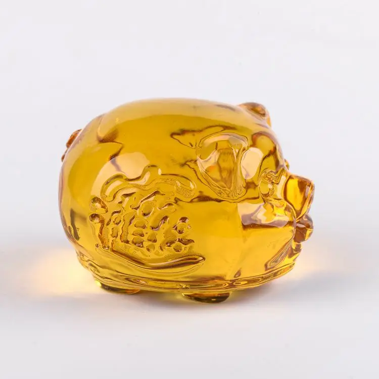 Camal 1PCS 5/7/9CM Chinese Style Citrine Crystal Hog Ornaments Animal Pig Figurine Room Office Home Feng Shui Decor Crafts Gift