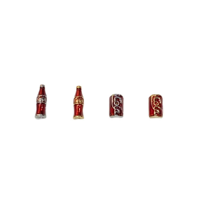 TSZS Red 3D Retro Coca Cola Bottle Nail Art Charm Alloy Metal Cartoon Coca Colo Nails Decoration DIY Nail Accessories #5