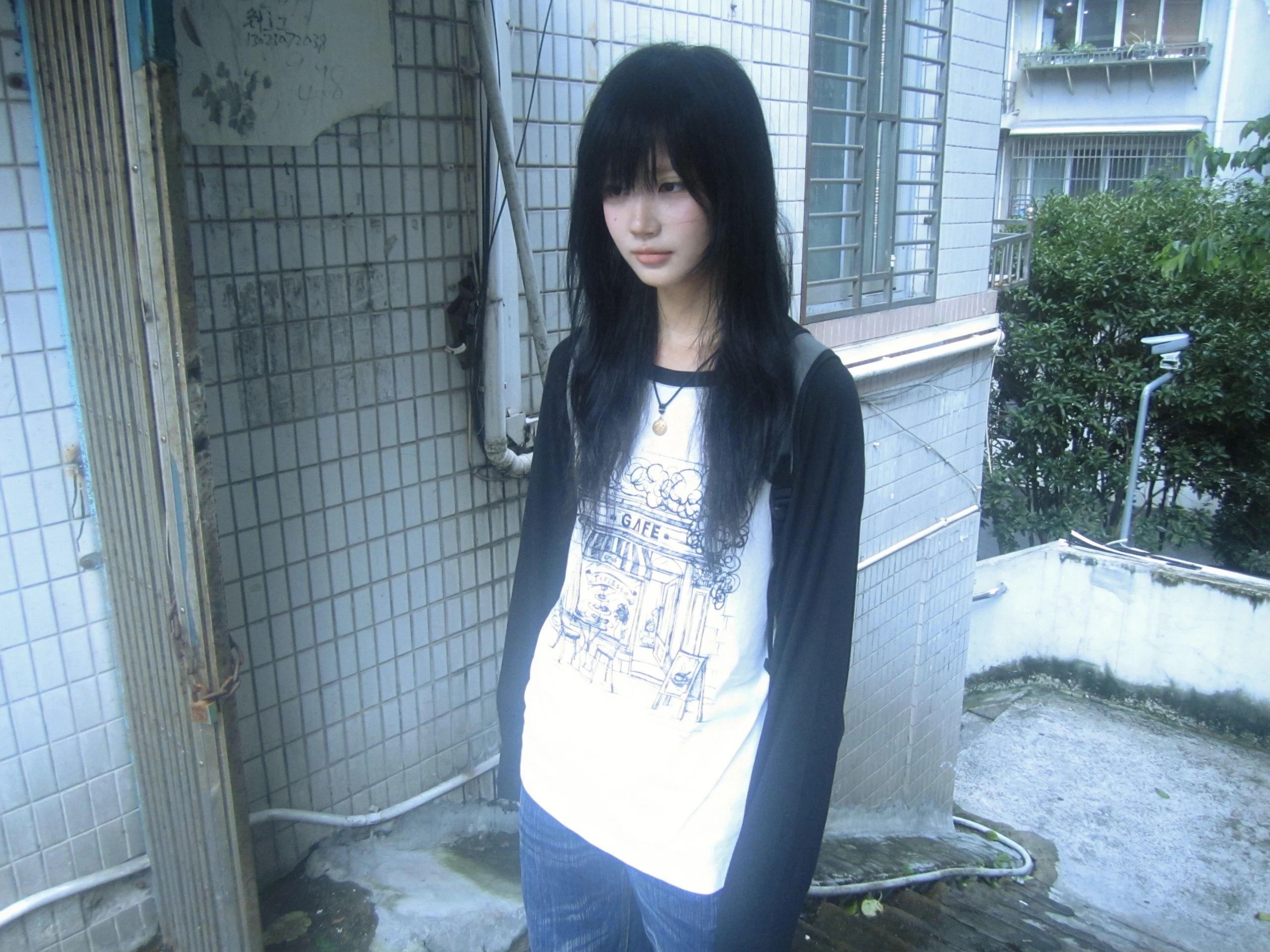 Karrram Japanisches Y2k-T-Shirt mit handgezeichnetem Muster, 2000er-Jahre-Stil, langärmeliges Patchwork-Oberteil, Vintage-Harajuku-Streetwear, amerikanischer Retro-Look. – Detail 5