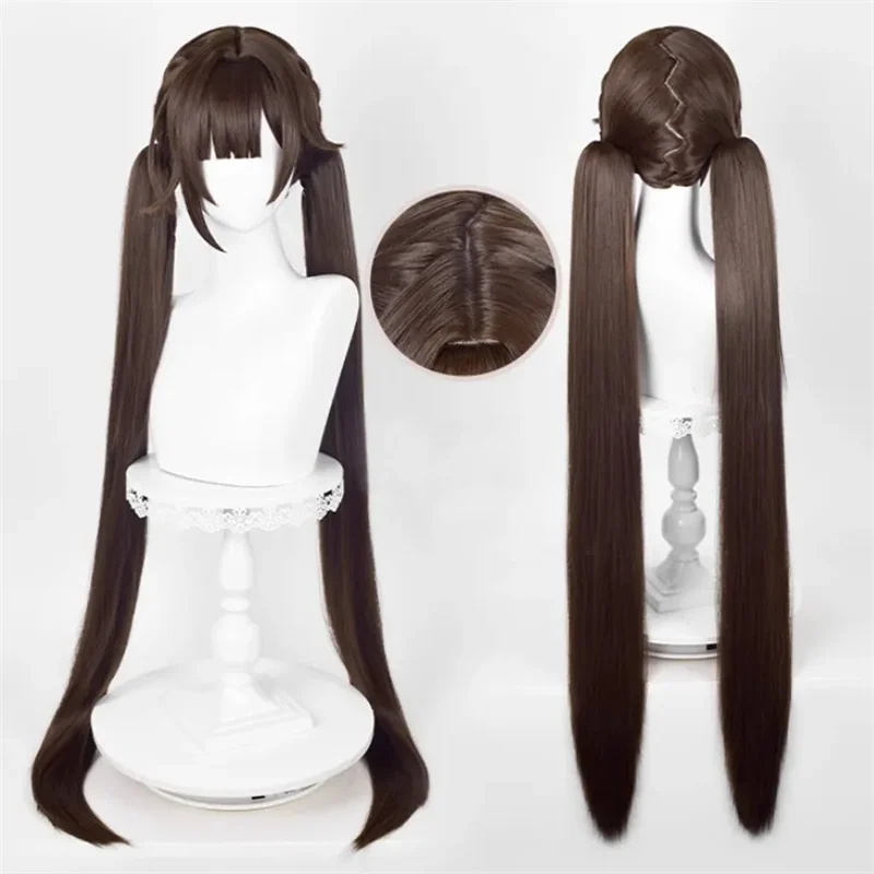 

Game Honkai: Star Rail Sushang Cosplay Wig Brown Double Ponytail Hair Heat Resistant Synthetic Halloween Party Accessories Props