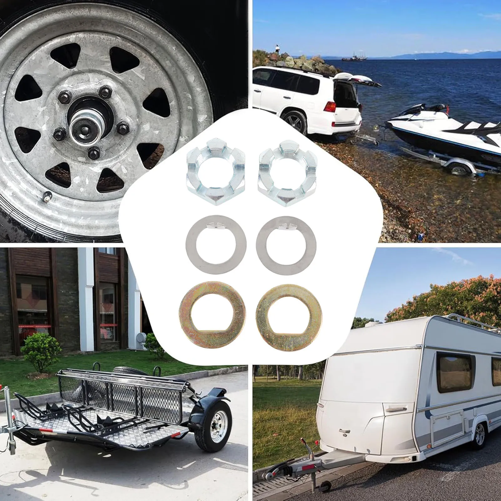 

Spindle Nut and Washer Kit Spindle Nut and Washer Kit K7133500 Accurate Thread Excellent Sealing Replacement for EZ Lube Axles