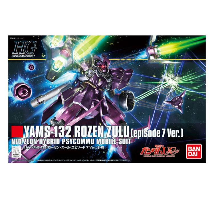 오리지널 반다이 Hguc 1/144 로즈 줄루 Ep7 건담 조립 모델 장난감 수집품 애니메이션 액션 피규어 모델 장난감 장식품 선물
