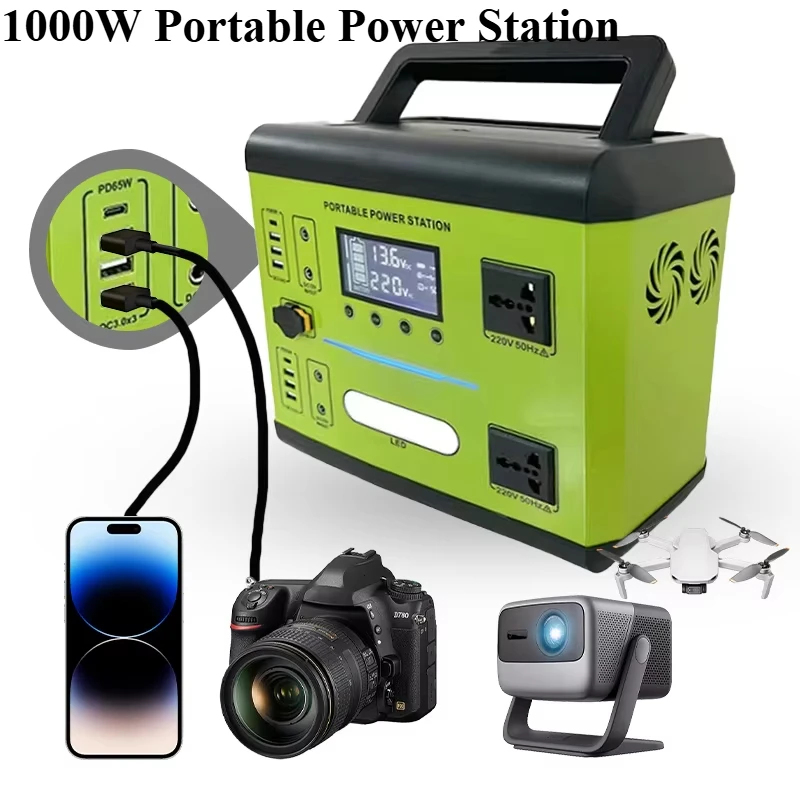 1000W power station portable 960Whsolar generetor Pure Sine Wave LiFePO4 gerador de energia Outdoor Emergency Mobile Power Bank