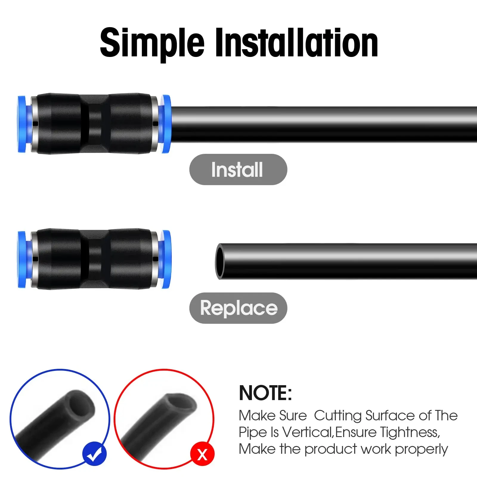 Raccordi pneumatici aria PU PV PY PE PM PZA PK SA 4mm 6mm 8mm 10mm 12mm raccordo in plastica tubo raccordi rapidi connettori per tubi