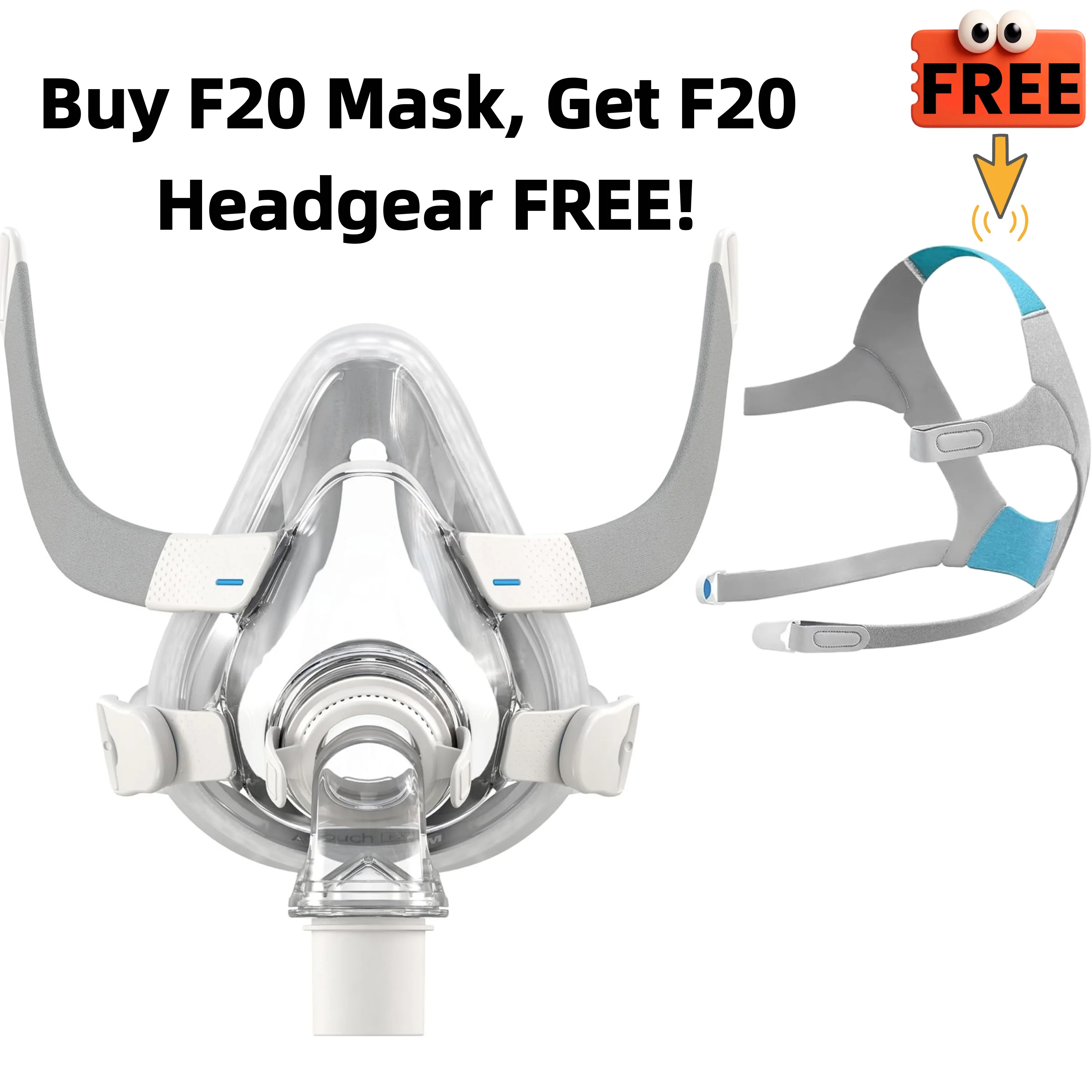 cpap-full-face-mask-replacement-frame-compatible-with-airfit-f20-cushion-elbow-assembly-set-bonus-premium-highquality-headgear