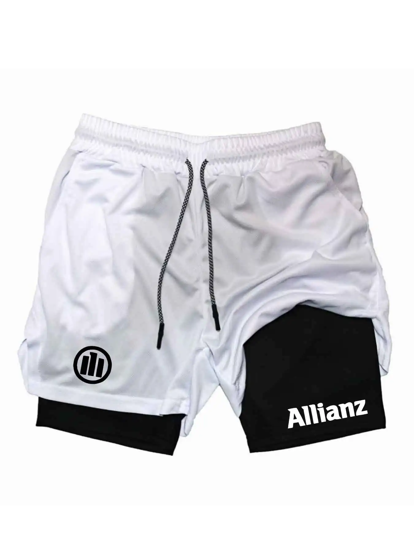 

Мужские спортивные шорты 2026 с принтом, двухслойные, быстросохнущие, для баскетбола и фитнеса