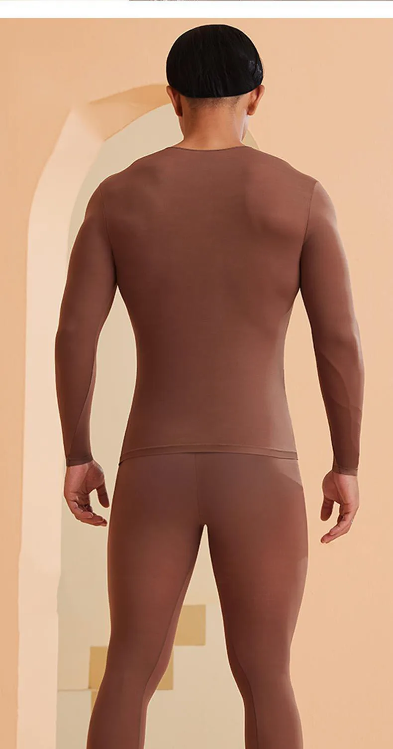 Men's Warm Underwear Suit Large Size Ultra-thin Pajamas Suit High Stretch Long Sleeve Autumn And Winter Invisible Anti-static Ba