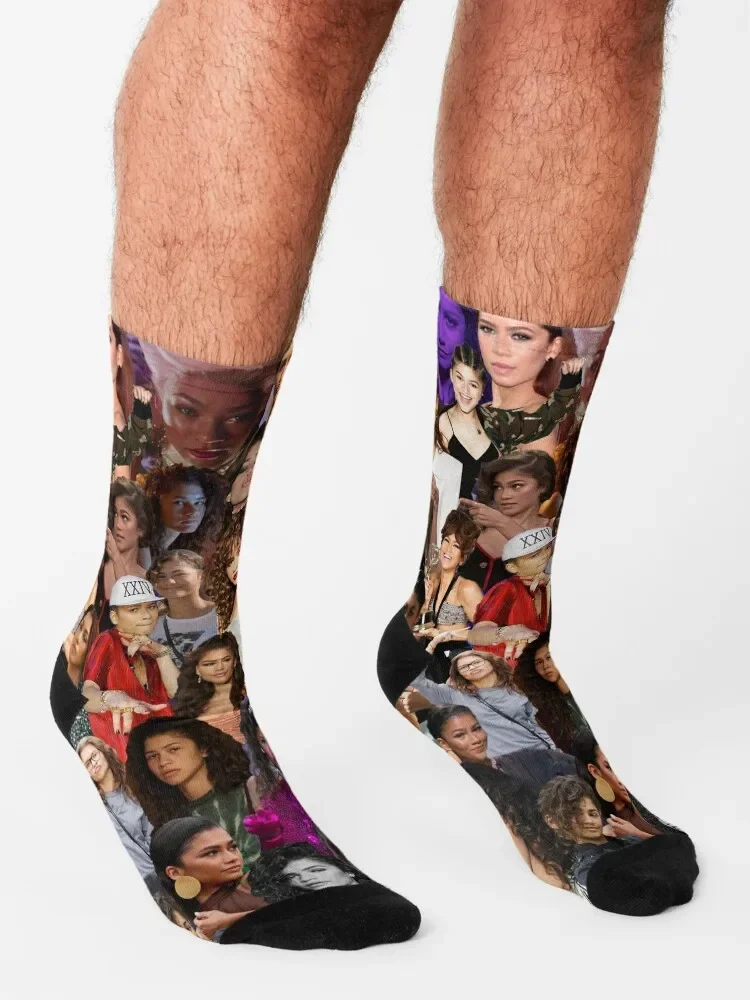 Zendaya Collage Socks basketball sheer cartoon set Socks Girl Men's