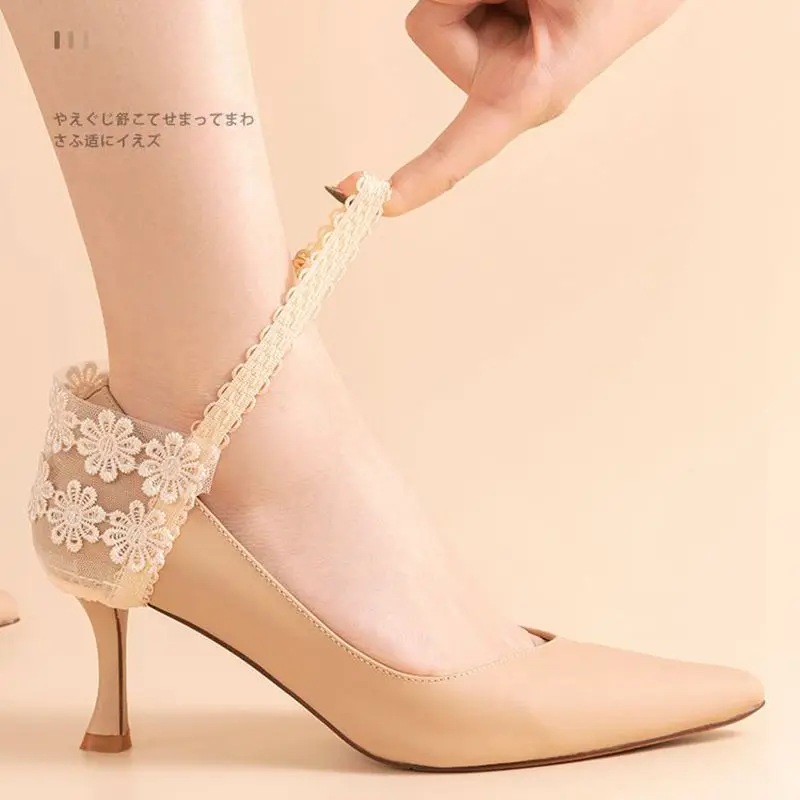 New Anti-drop Shoes Lace Elastic Heel Cover for Leather Shoes Sandals Shoelaces Belt Non-Slip High Heels Adjustable Band Women