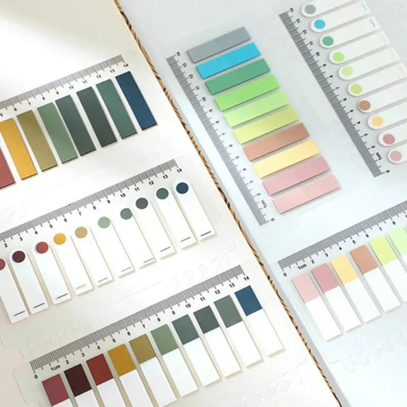 PET Transparent Sticky Notes Self-Adhesive BookMarkers Annotation Reading Book Clear Tab Kawaii Cute Memo Pad Stationery