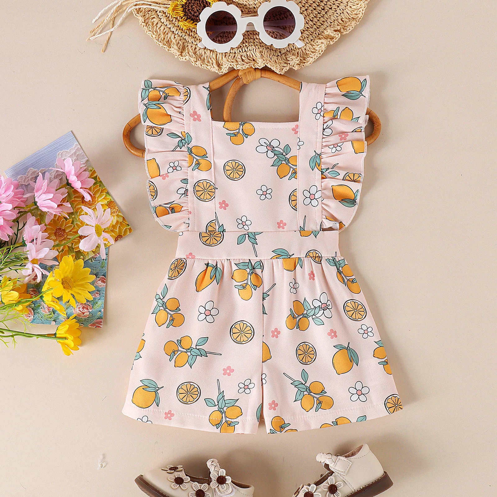 Summer 0-4 Years Old Fashion Trend Cute Comfortable Soft Baby Girl Print Clear Picture Romper Pattern Beautiful