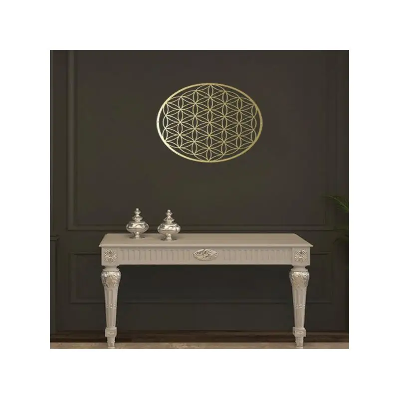 

Elegant Flower of Life Metal Wall Art for Home Décor, Featuring Lotus Design for Bedroom and Living Room Spaces