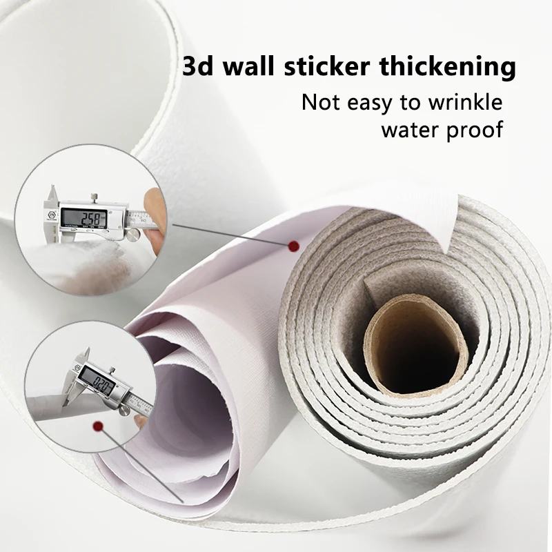 3d Self-Adhesive Waterproof Flame Retardant Wallpaper Living Room Bedroom Wallpaper Solid Foam Wallpaper Home Decor