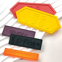 Recycled Custom PVC Patch Silicone Patches for Clothing Rubber LOGO Label Sew on Wrinkles Silicone Patch Heat Transfer