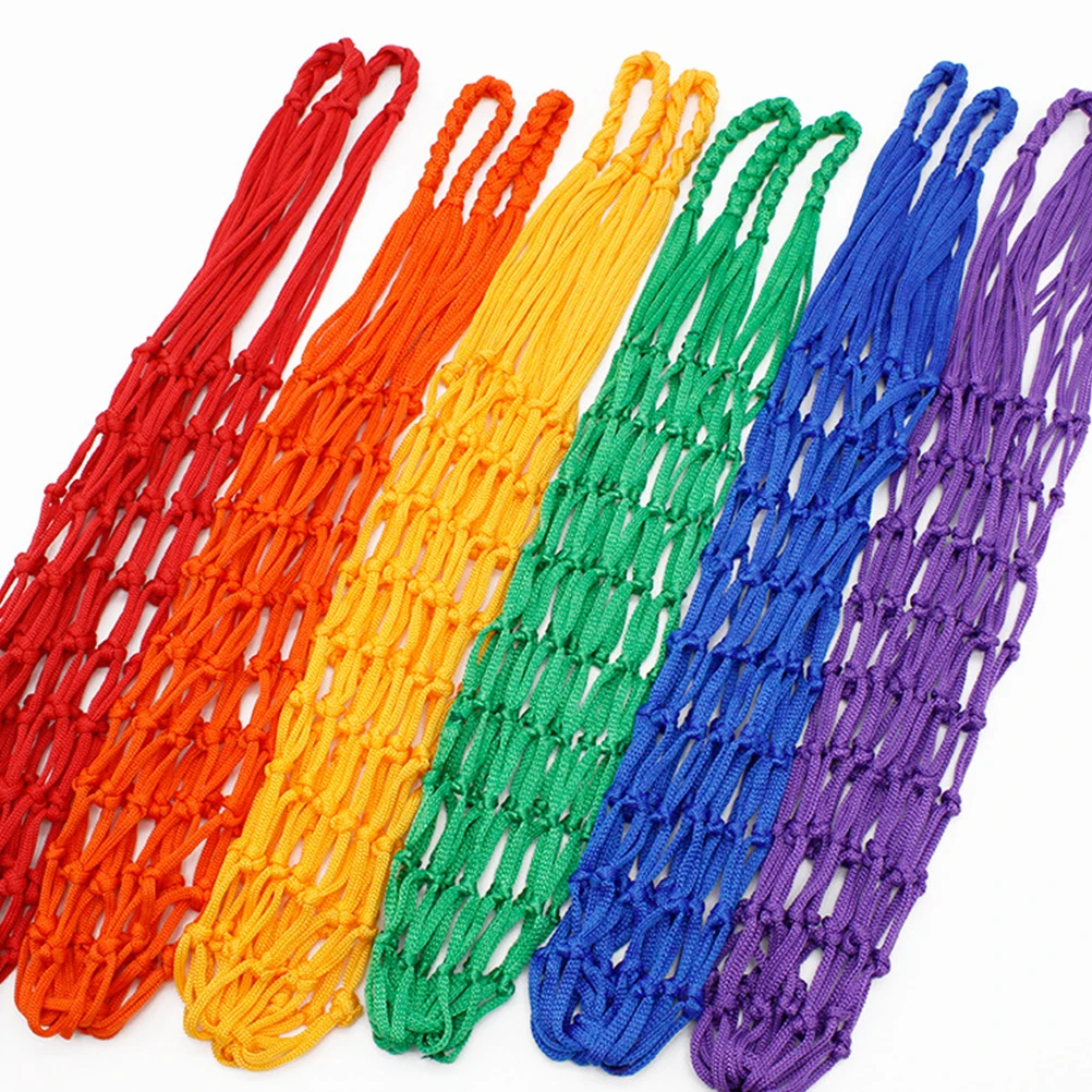 

1Pcs Green Nylon Livestock Feeding Mesh Bag Thick Hanging Feeder Braided Rope Design Slow Eating Food Feeder Outdoor Hanging