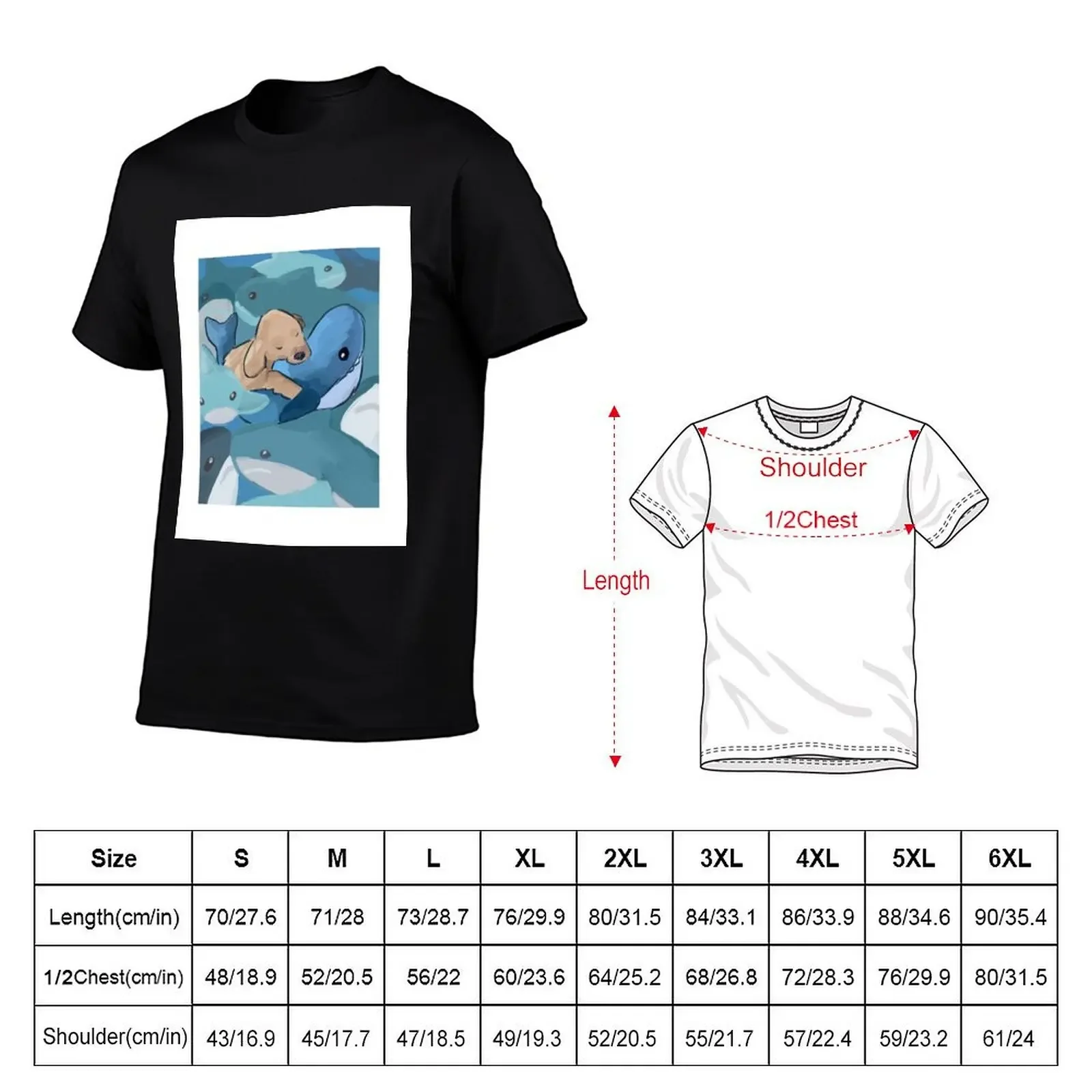 sleepy sharks T-Shirt oversized graphic tee graphic t shirt vintage compression shirt men