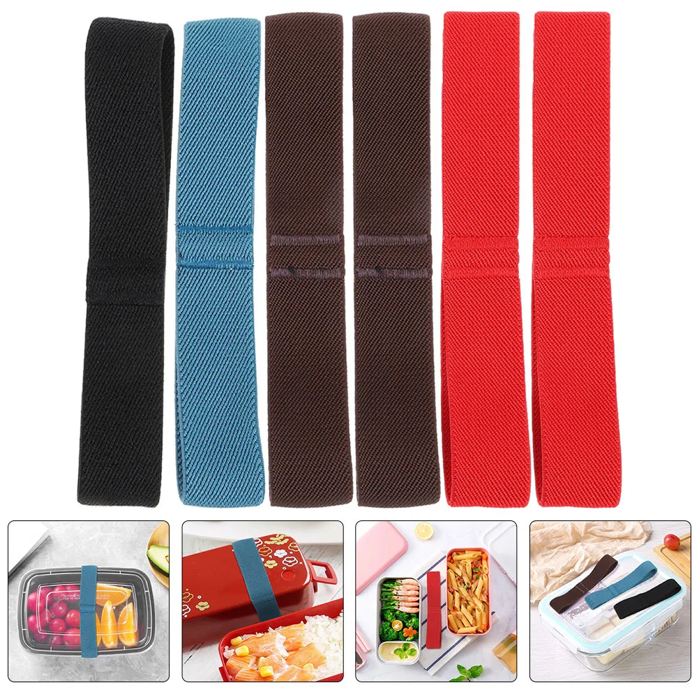 6Pcs Lunchbox Elastic Straps Strong Fixing Bands for Bento Containers with Smooth Handling and Durability Elastic Strap