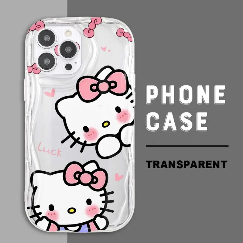 Cute Cinnamoroll Kuromi Cover Phone Case for Apple iPhone 13 15 Pro Max 14 13 Pro 11 12 14 Plus 15Plus Wave Soft TPU