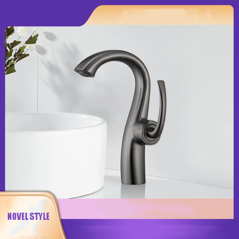 

New Swan Neck Washbasin Faucet, Household Bathroom Hot And Cold Washbasin, Bathroom All-Copper Faucet