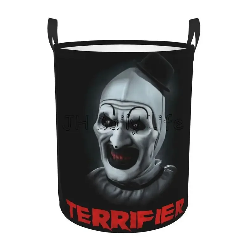 Art The Clown Terrifier Horror Film Laundry Basket Foldable Laundry Hamper Waterproof Oxford Cloth Storage Bucket Toy Organizer