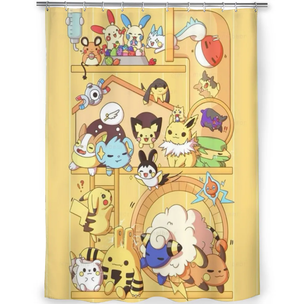 Shower curtain Bathroom  Pokemon decor Modern household  curtain Festival gift