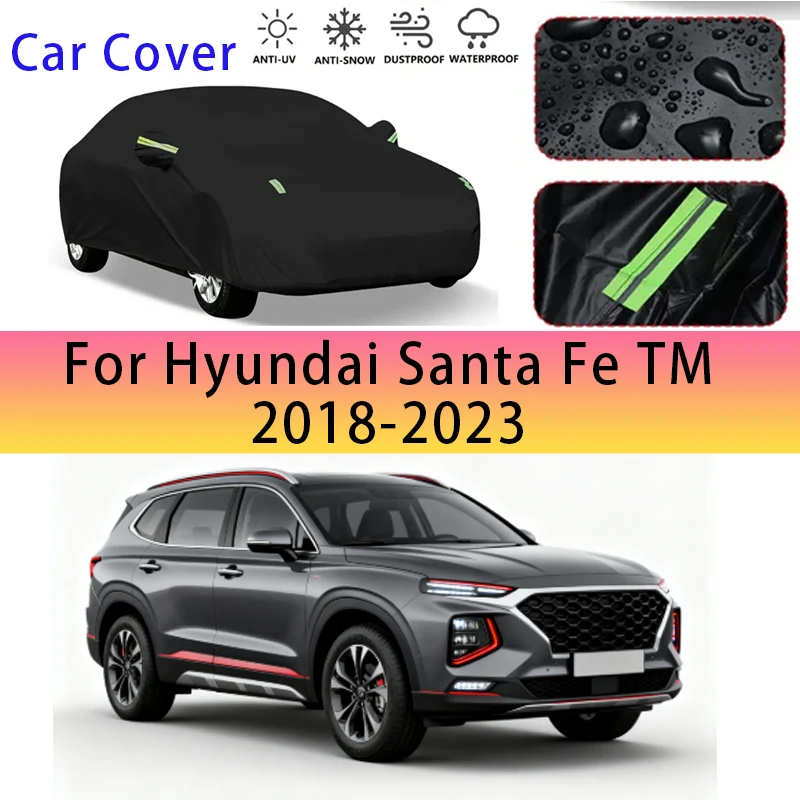 

For Hyundai Santa Fe TM 2018-2023 Outdoor Protection Full Car Covers Snow Cover Sunshade Waterproof Dustproof Exterior