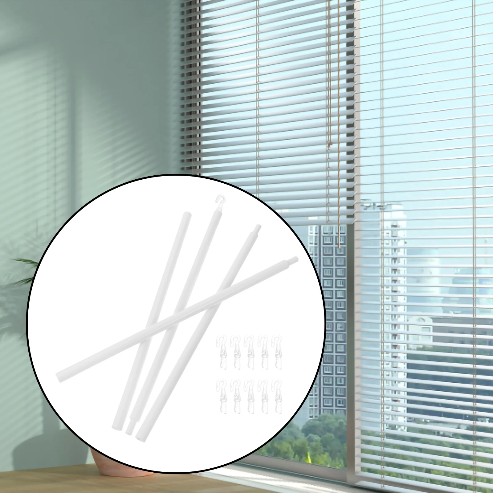 

Venetian Blind Rod White Sheer Curtains Wand Pull Plastic for Window Tilt Stick Pp Replacement Vertical