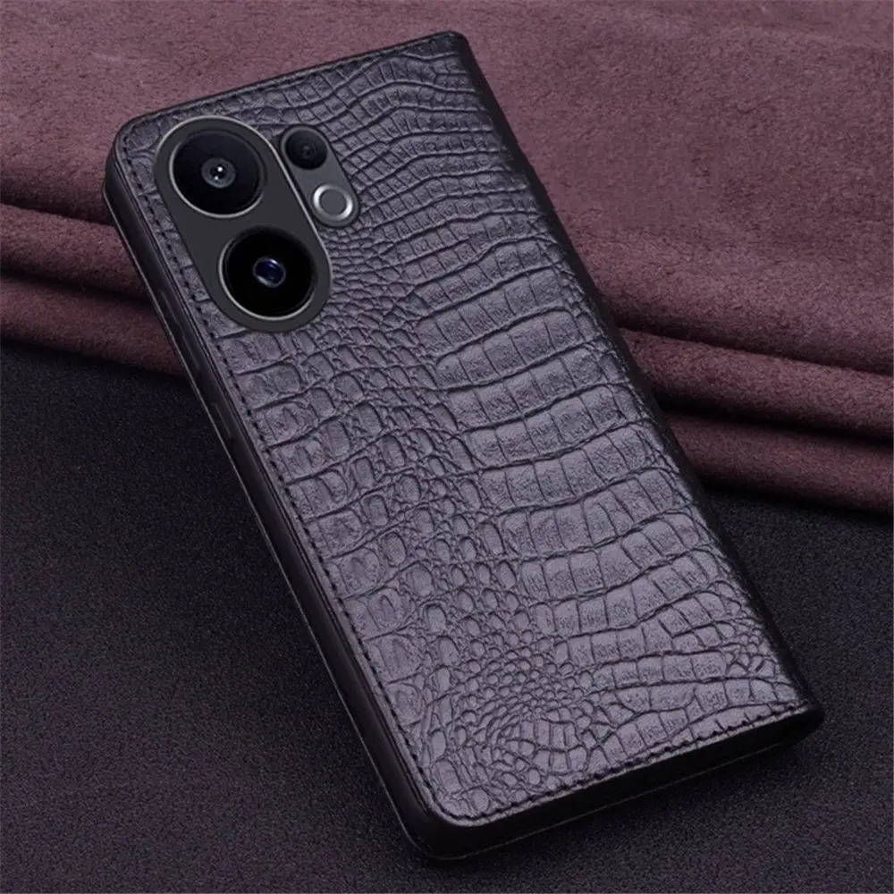 

Luxury Natural Cowhide Leather Crocodile Case for Vivo S30 Pro Mini S30 Business Cover