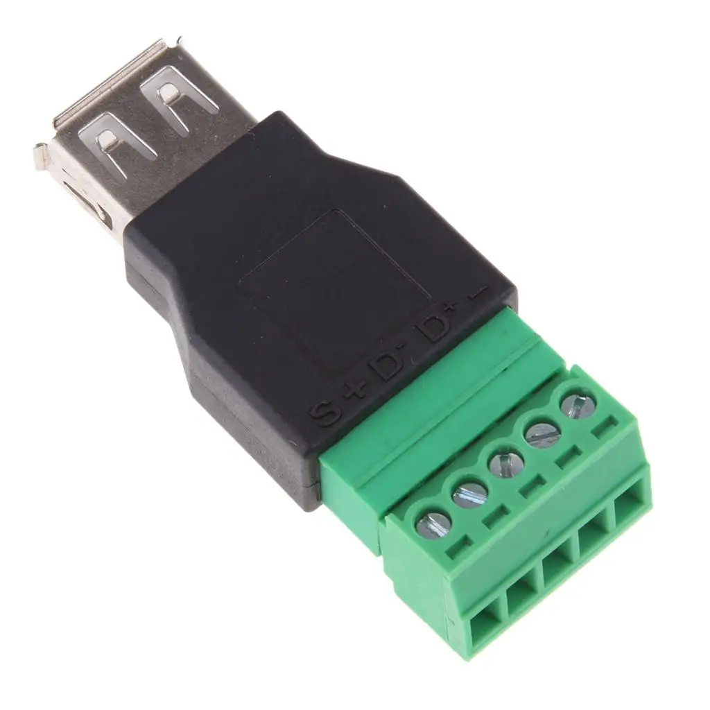 USB2.0 Type A Male To 5 Pin Screw W/ Terminal Plug Connector