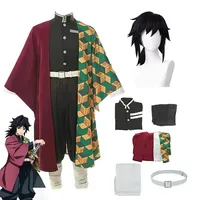 Anime Kimetsu No Yaiba Tomioka Giyuu Cosplay Kostuum Accessoires Pak Uniformen Kostuums Pruik Kind Volwassen Feest Cadeau