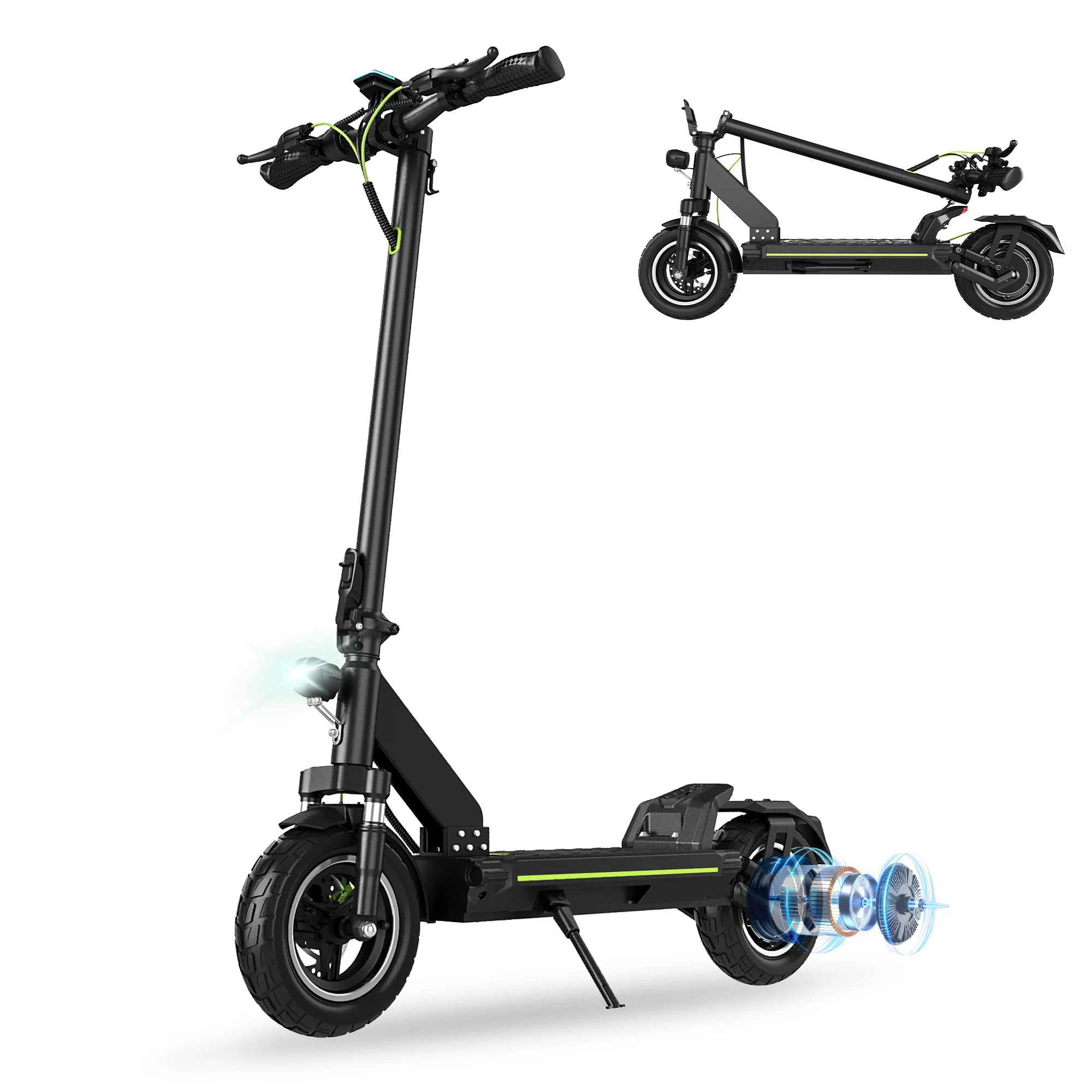 Patinete eléctrico plegable Todimart D6 D6Pro para adultos, patinete todoterreno con motor sin escobillas, neumático de 10 pulgadas