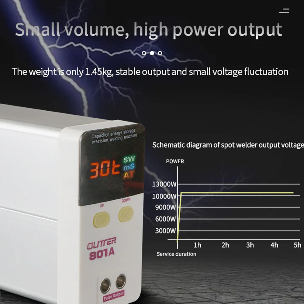 801A 99-biegunowa spawarka punktowa z regulowanymi biegami Kolor cyfrowy z automatycznym spawaniem indukcyjnym do spawania baterii i blachy niklowej